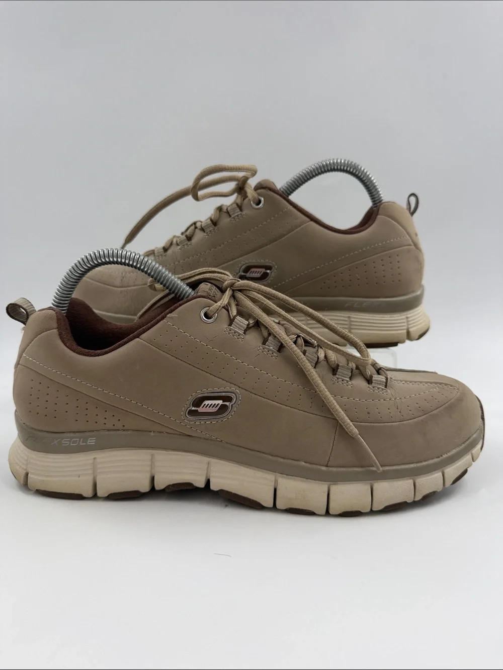 Skechers Sport Flex Fit Women's Beige Shoes Size 9.0 SN (11662)